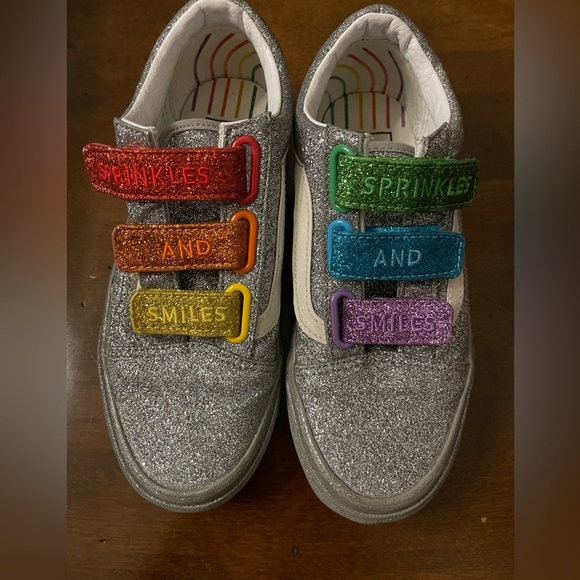 Vans Old Skool Shoes Size 4 Men 5.5 Women Sprinkles & Smiles Flour Shop Silver. - Picture 2 of 8